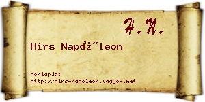 Hirs Napóleon névjegykártya